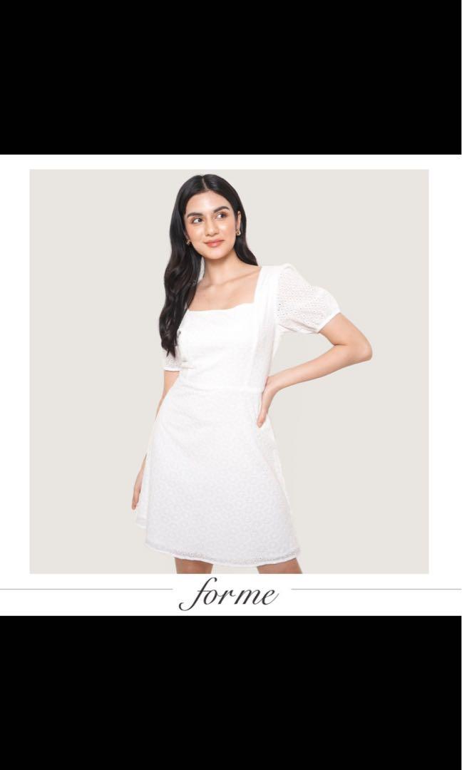 ForMe Eyelet Dress (Category: Dresses) located in Caloocan City. Submitted by jbboby (Listing ID 1148857597, Image 1). Description: brand new just washed never use na stock lang sa closet.