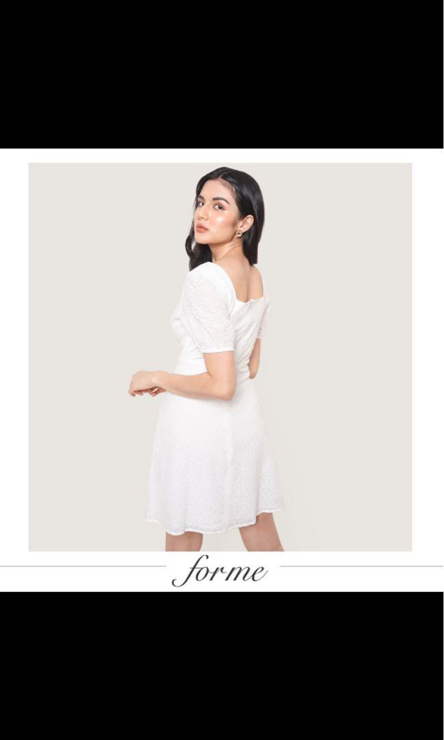 ForMe Eyelet Dress (Category: Dresses) located in Caloocan City. Submitted by jbboby (Listing ID 1148857597, Image 3). Description: brand new just washed never use na stock lang sa closet.