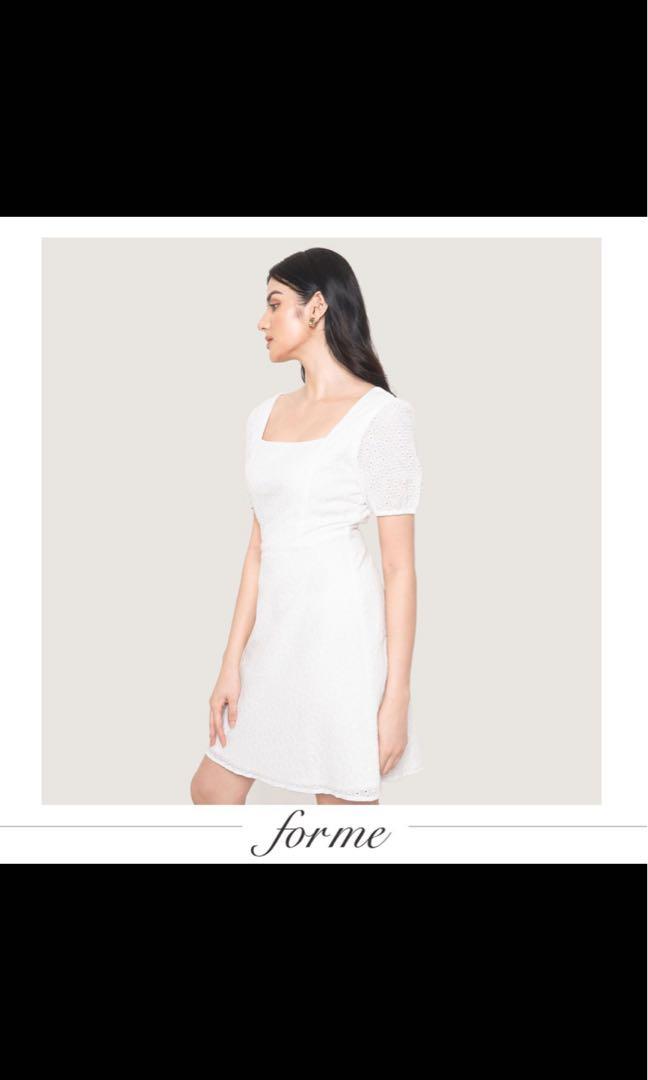 ForMe Eyelet Dress (Category: Dresses) located in Caloocan City. Submitted by jbboby (Listing ID 1148857597, Image 2). Description: brand new just washed never use na stock lang sa closet.