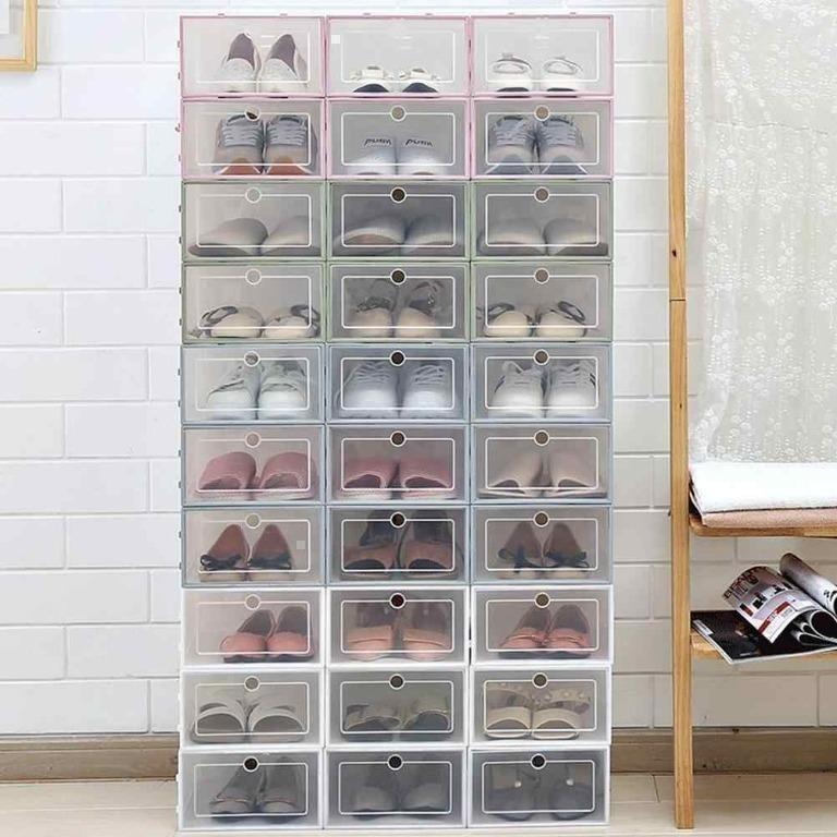 (FREE DELIVERY) Rectangle Shoe Storage Box, Furniture & Home Living ...