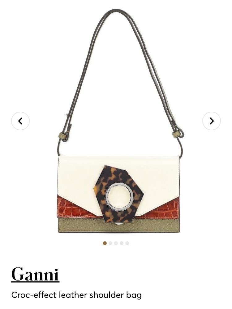 GANNI Croc effect leather shoulder bag Women s Fashion Bags