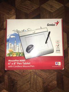 DRAWING TABLET Genius MousePen 1608X 6”x8” Pen Tablet with Cordless Mouse/Pen