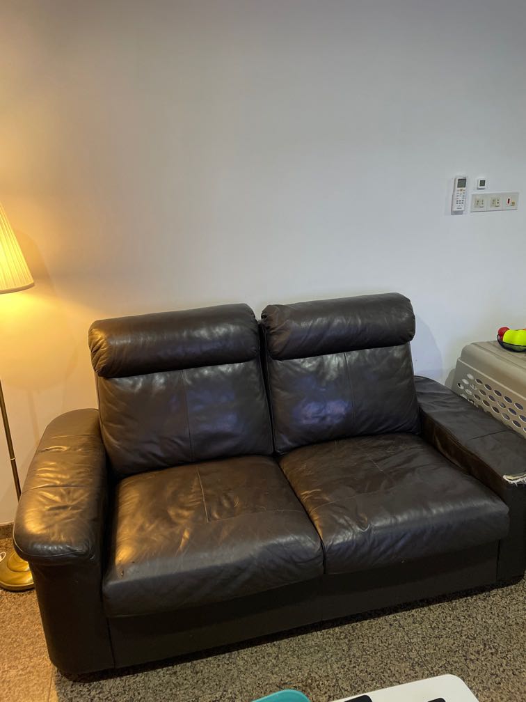 [GIVE AWAY] IKEA LIDHULT Leather Sofa, Furniture & Home Living