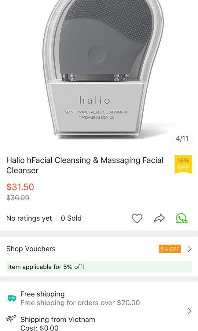 Halio Sonic Wave Facial Cleansing & Massaging Device, Beauty & Personal