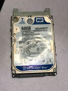 Hdd 640gb for laptop