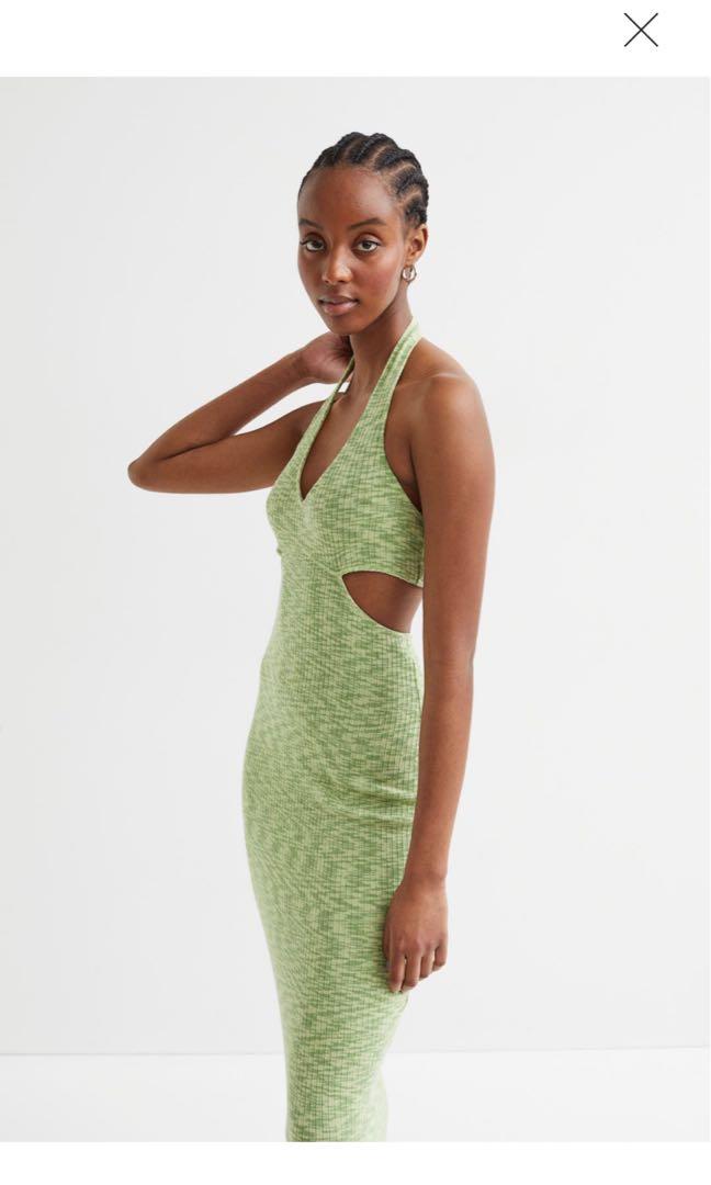 h&m green ribbed dress Ladies - Black Rib-knit dress - Size: XS