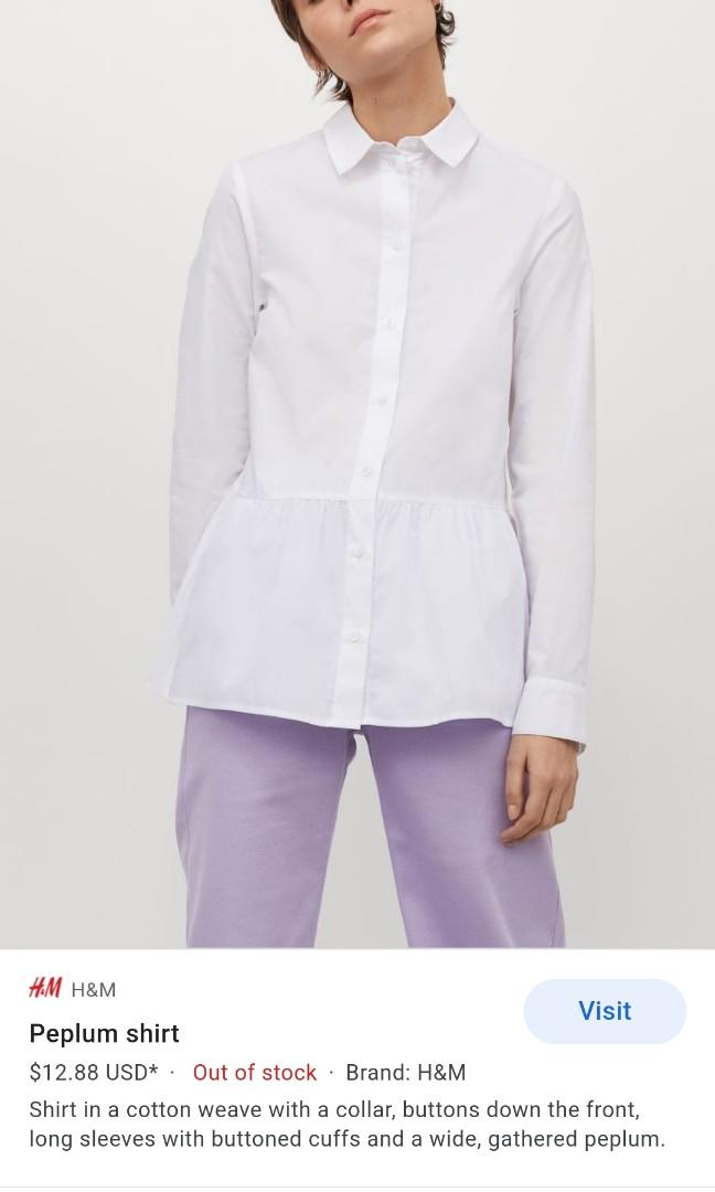 H and m white shirt womens sales