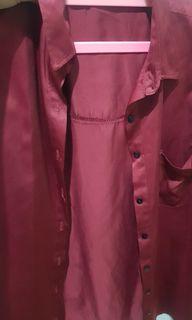 Kemeja satin MERAH