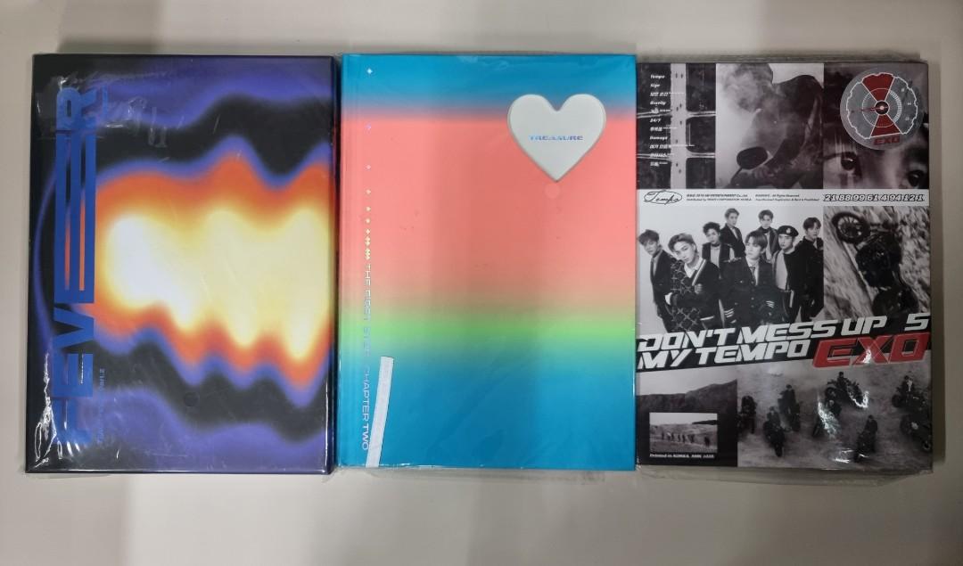 KPOP Album Unsealed (Category: K-Wave Merchandise) located in Mandaluyong City. Submitted by selleyo (Listing ID 1148963482, Image 1). Description: Take All KPOP Unsealed Album, All Inclusion execpt Photocards Treasure, EXO, Ateez....