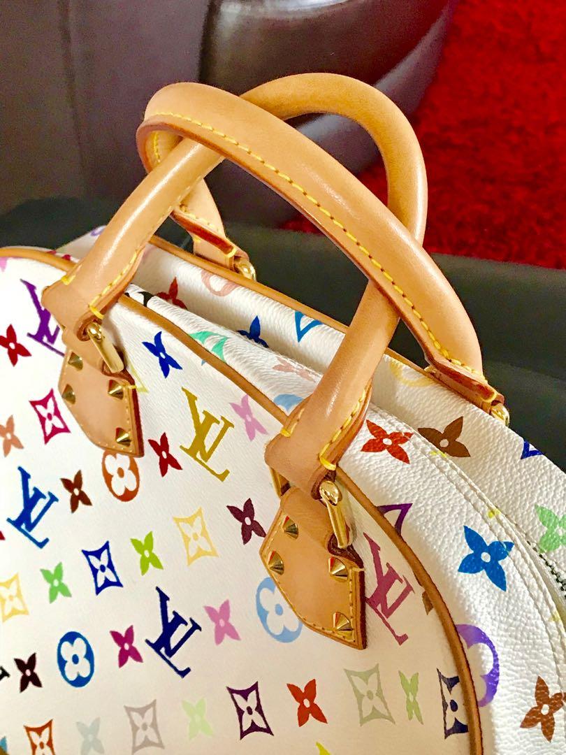 Louis Vuitton White Monogram Multicolor Trouville Bag.  Luxury, Lot  #56152