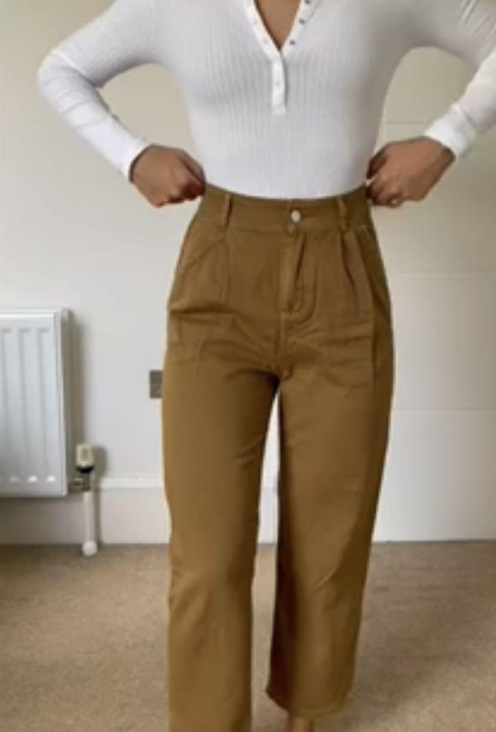 Mango brown chino pant, Fesyen Wanita 