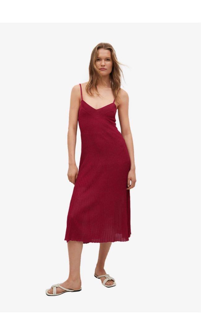 ribbed jersey dress mango Mango Jersey dress - red - (Pre-owned)