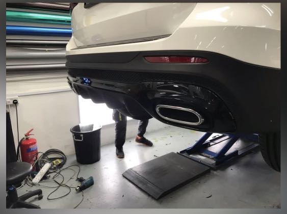 Mercedes rear diffuser & boot step Dechrome, Car Accessories ...