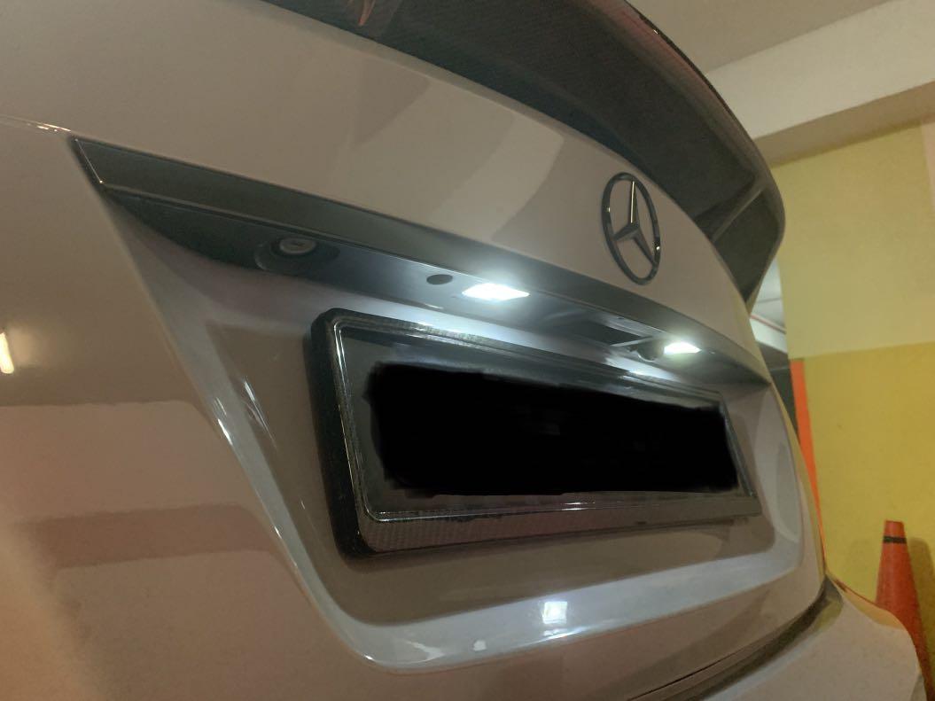 Mercedes W204 C180 C200 W212 E200 E250 License Plate White LED Light Bulb Change, Car