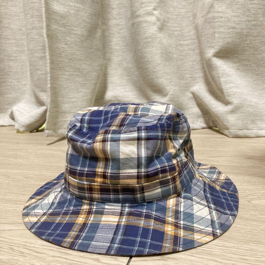 Muji 無印良品 藍黃格紋 軟漁夫帽 Bucket Hat, 他的時尚, 手錶及配件, 帽子在旋轉拍賣