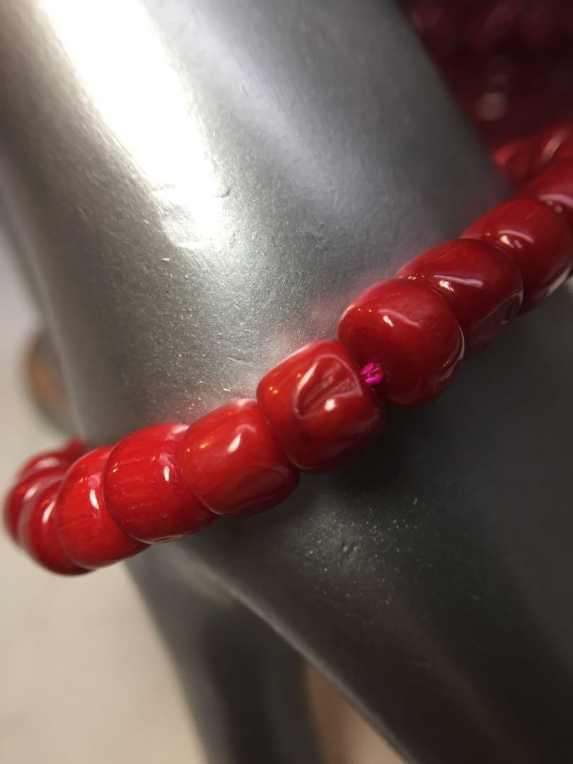 Red coral beads cheap