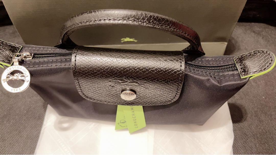 Longchamp Le Pliage Green Pouch with handle #handbags #unboxing #haul  #tiktok #tiktokviral ##pouch 
