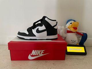 nike dunk high black white