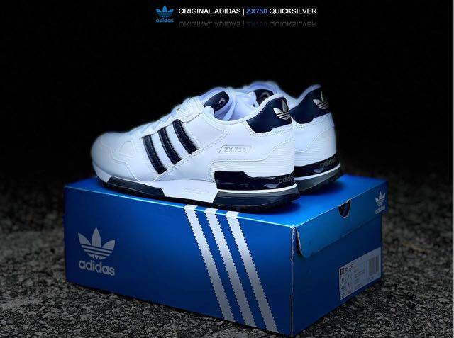 Original Adidas ZX750 White With Blue Black Strip