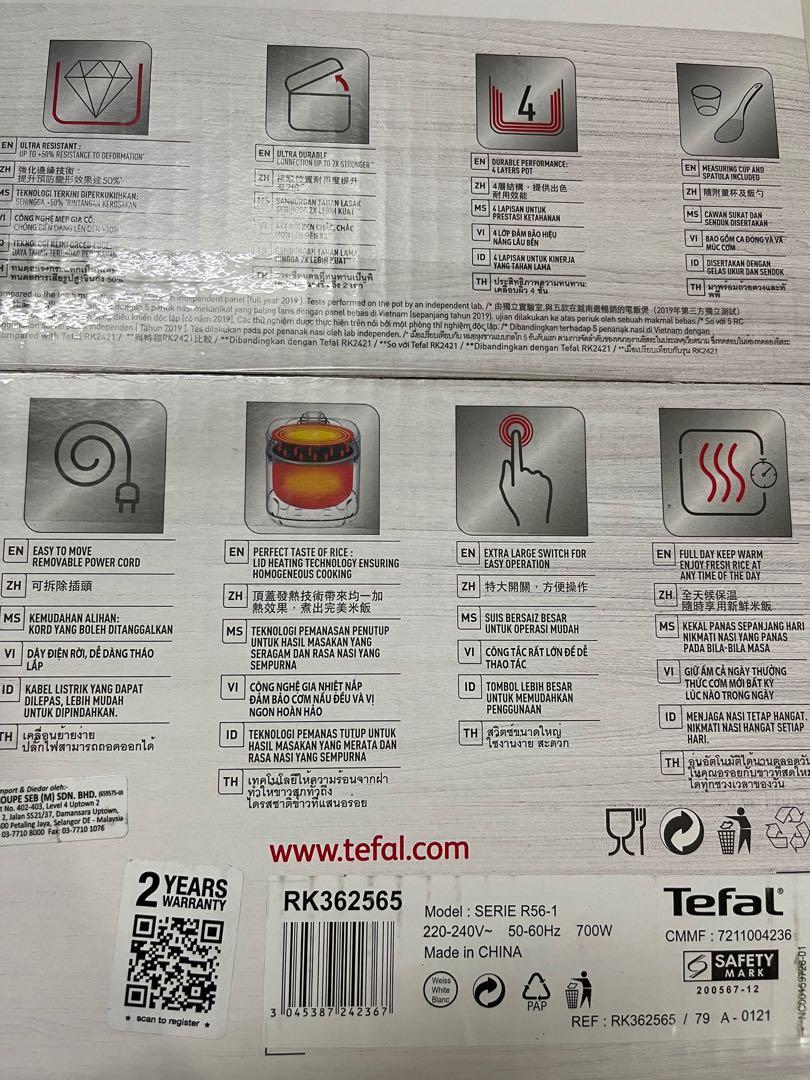 Original Brand New Tefal Everforce Rice Cooker 2L Red colour, TV & Home Appliances, Kitchen