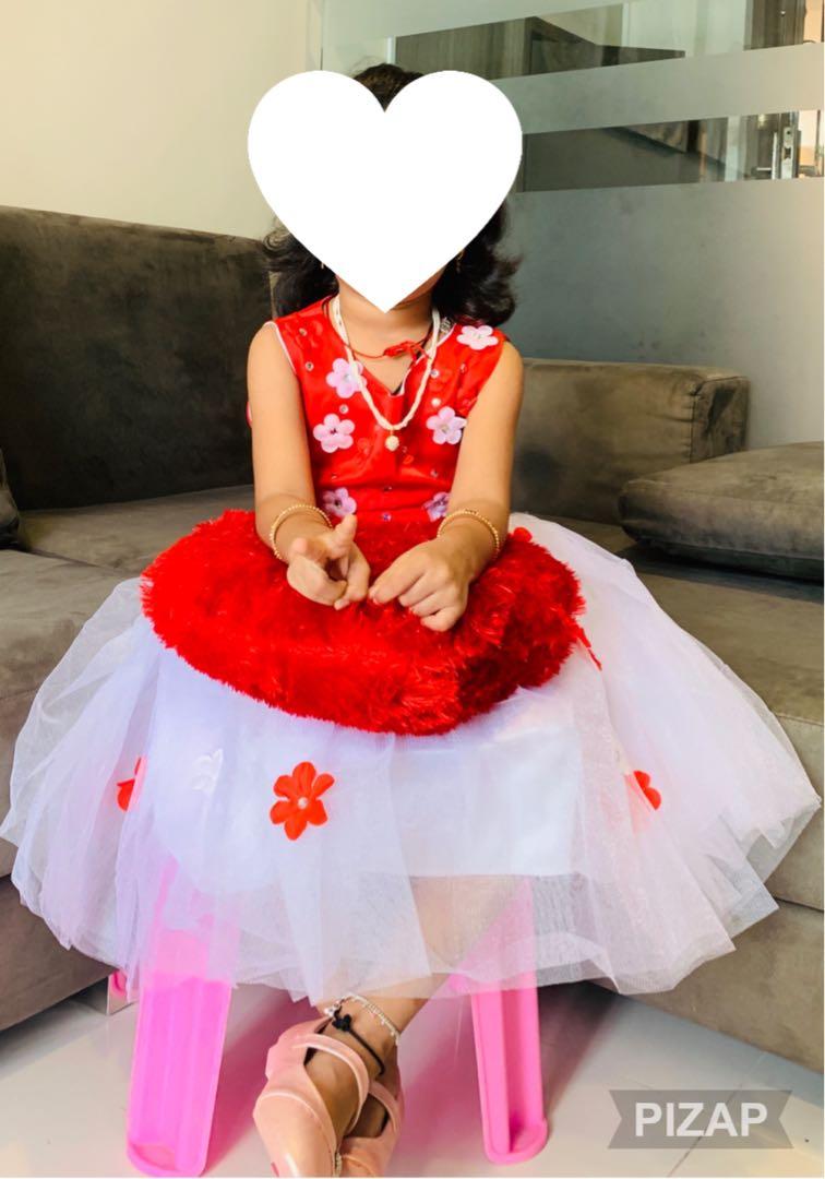 White and red shop dress for baby girl