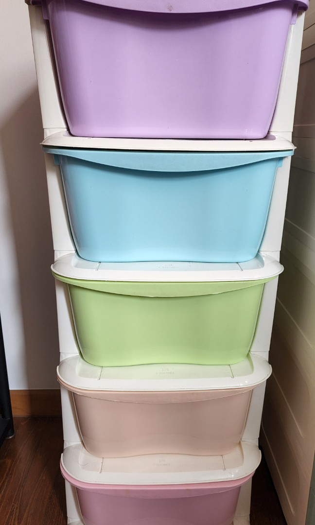 Plastic 5 tier shelf, Furniture & Home Living, Furniture, Shelves