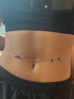 purple crystal waist chain