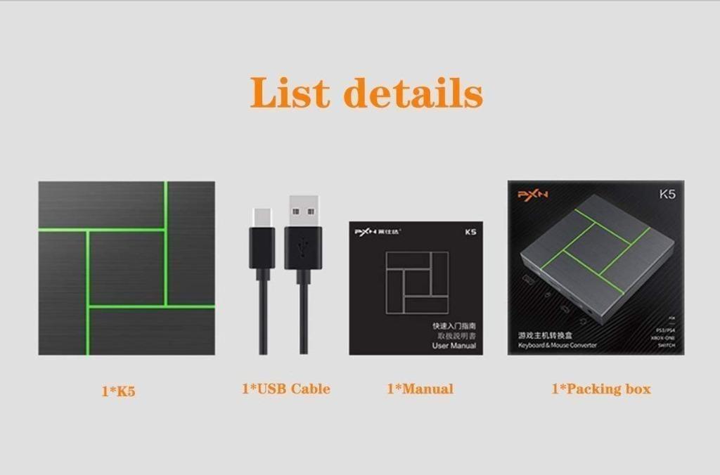 PXN K5 Pro Keyboard Mouse Converter Adapter Box Compatible with PS3