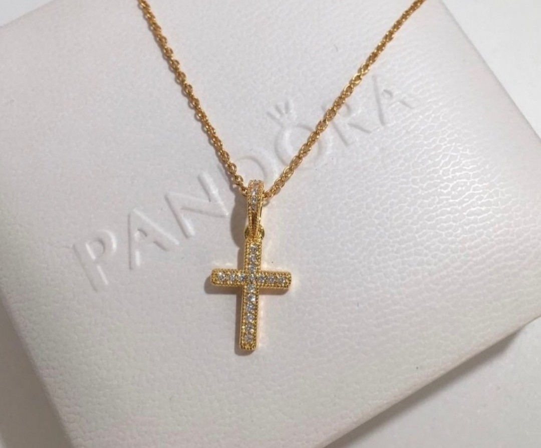 Gold cross necklace pandora shop