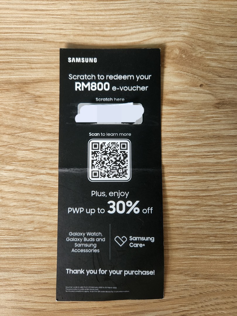 Samsung RM800 E-Voucher, Tickets \u0026 Vouchers, Vouchers on Carousell