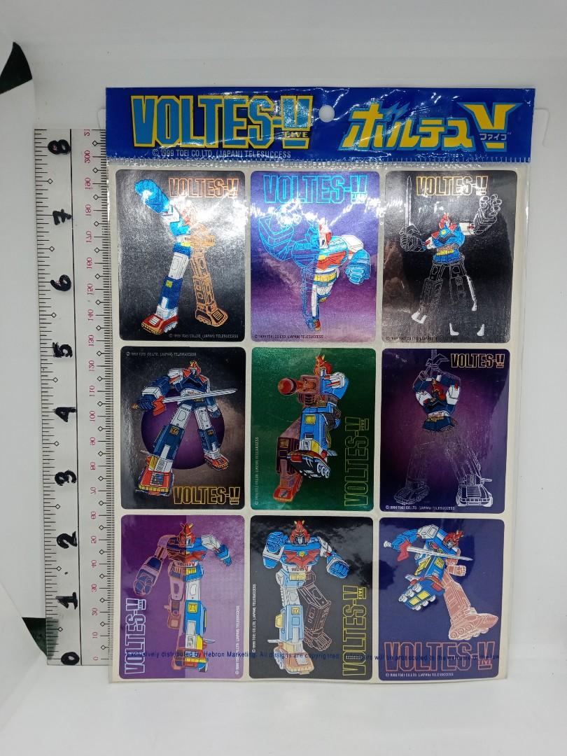 vintage 1999 SET OF 3 Voltes V STICKERS  mint in package TOEI Japan new 