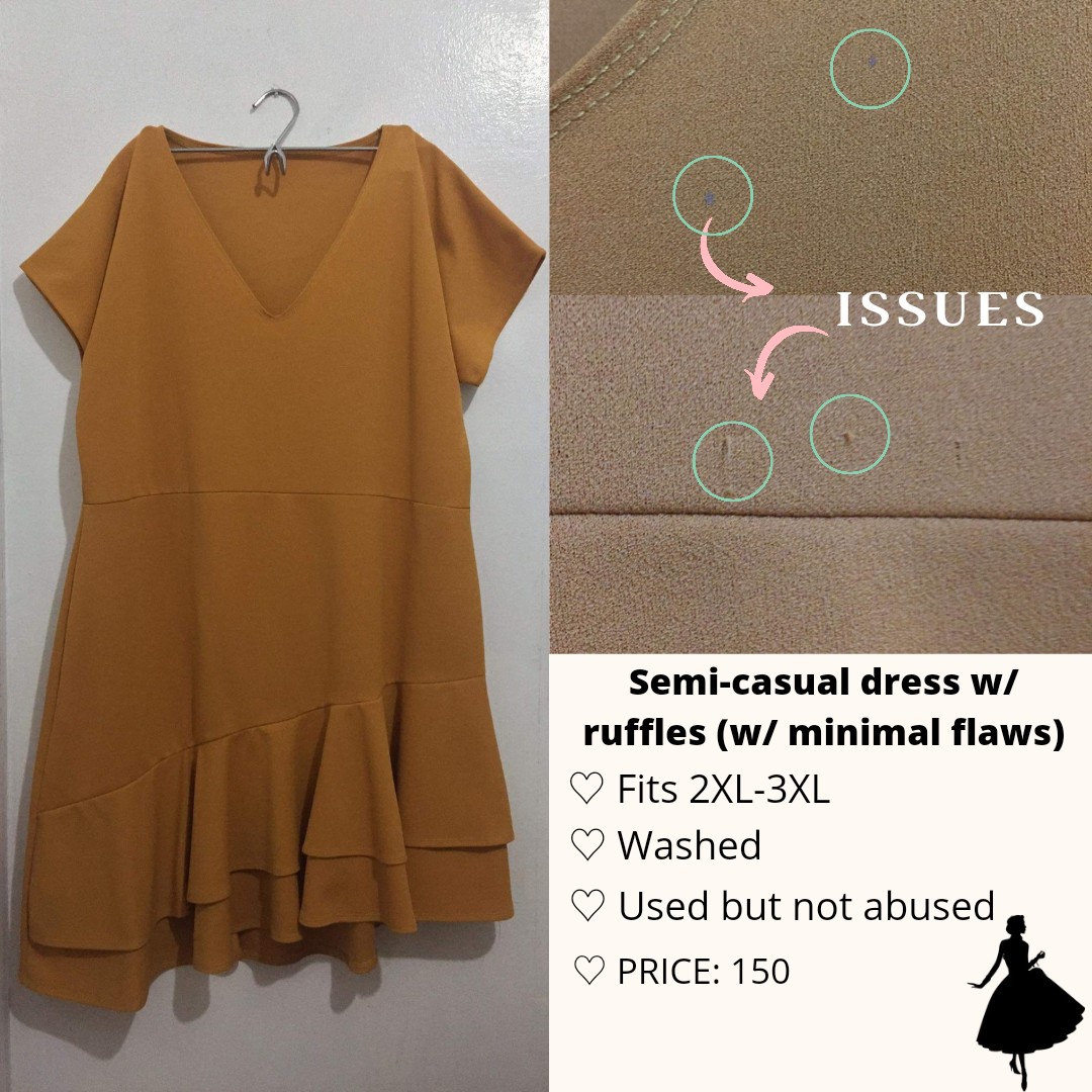 Semi-casual dress PLUS SIZE (w/ minimal flaws), Women's Fashion, Dresses \u0026  Sets, Dresses on Carousell