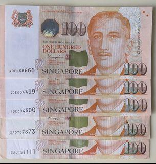Singapore Special number Banknotes
