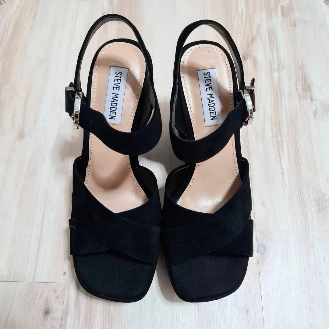 STEVE MADDEN Zelina Black Suede Sandal