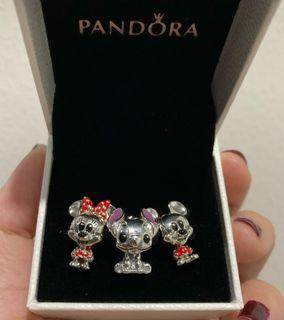 SUPER SALE😊 PANDORA AUTHENTIC DISNEY CHARMS MINNIE MOUSE, MICKEY MOUSE AND STITCH
