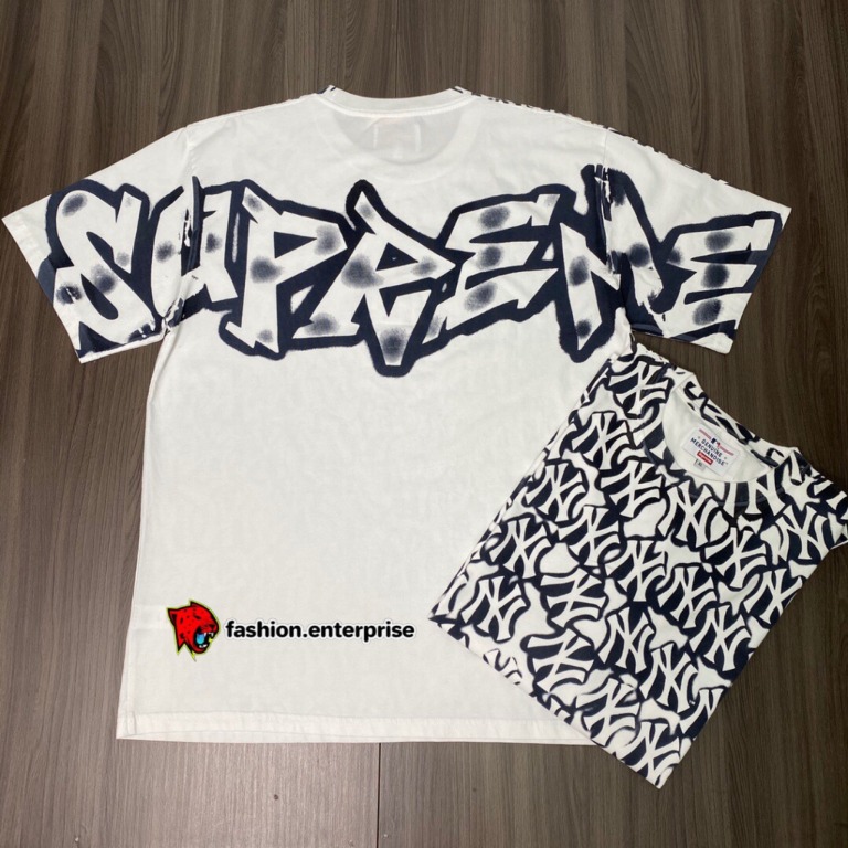 Supreme x MLB New York Yankees SS Top Airbrush White FW21 - Buy and Sell L