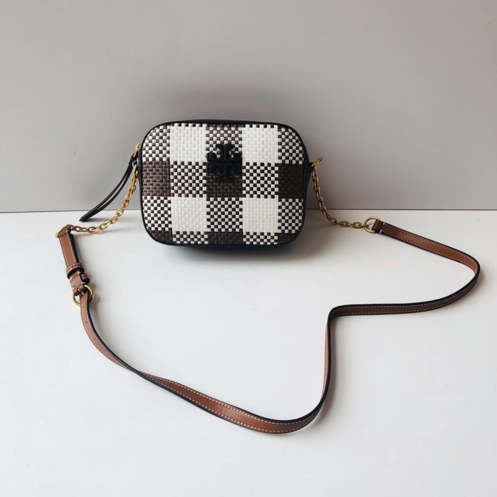 TB Mcgraw Woven Plaid Camera Bag