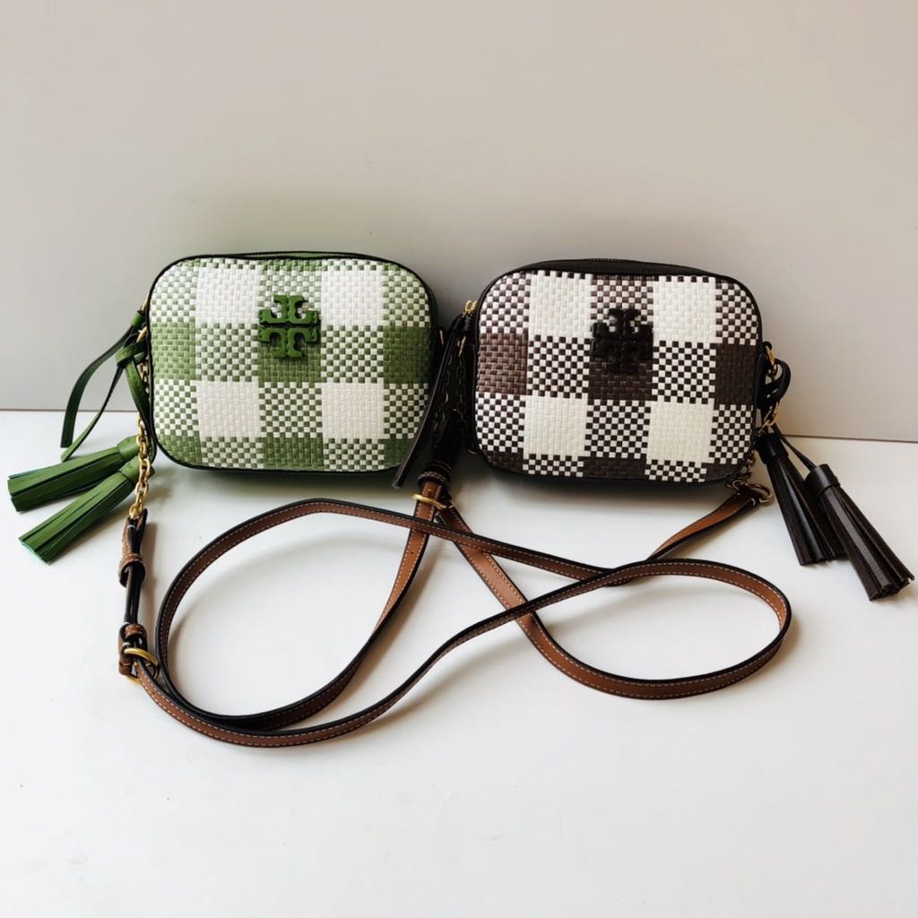 Mcgraw plaid camera hot sale bag