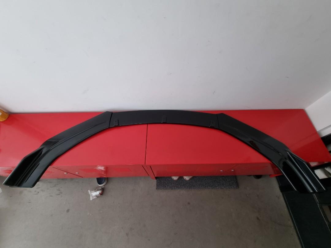 Universal 4pc Gloss Black Front Spoiler with Red Lip - Autostyle Motorsport  South Africa