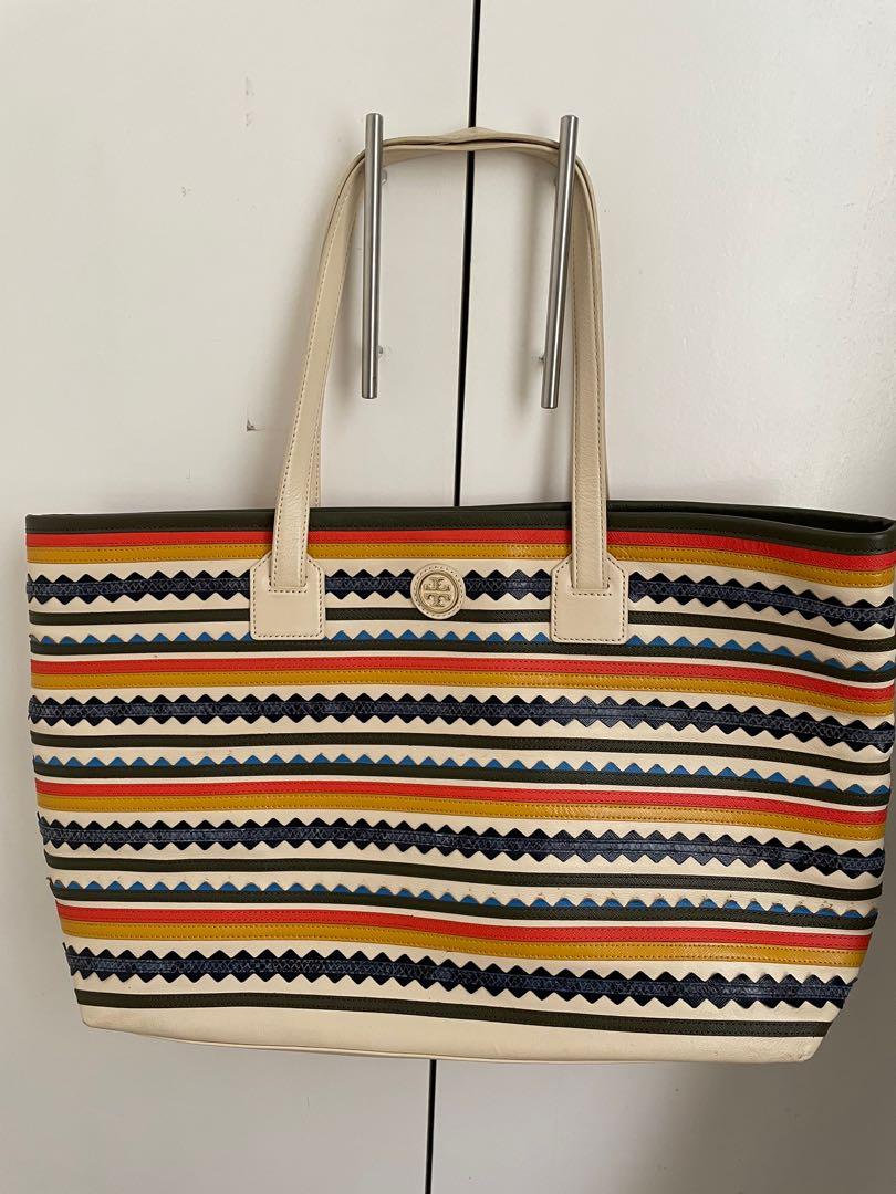 Tory Burch Robinson Zigzag East-West Tote Bag, Luxury, Bags & Wallets on  Carousell