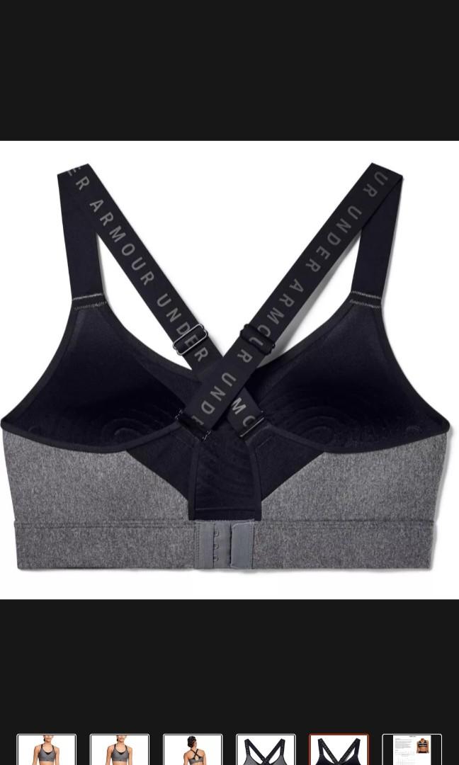 Under Armour UA Infinity High Sports Bra (Black-Black-White), Under Armour, Womens Clothing Brands, Womens Clothing