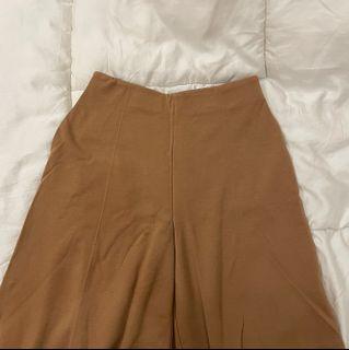 uniqlo wide leg brown culottes
