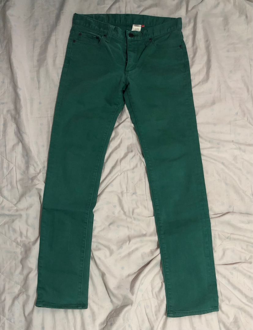 Uniqlo Green aesthetic pants jeans 