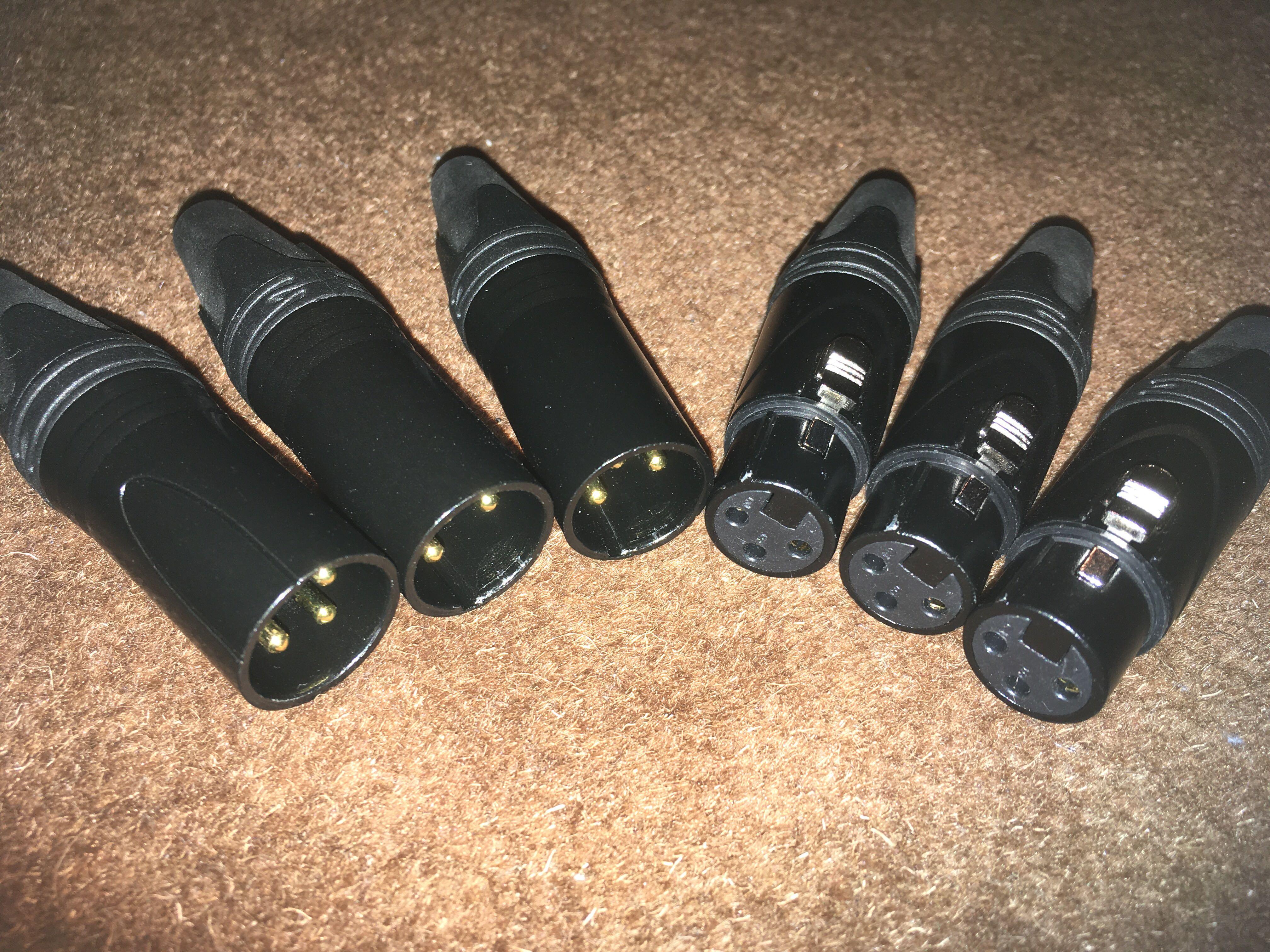 15 for ALL! XLR MALE + FEMALE CONNECTOR HEADS BLACK BRAND NEW, Hobbies