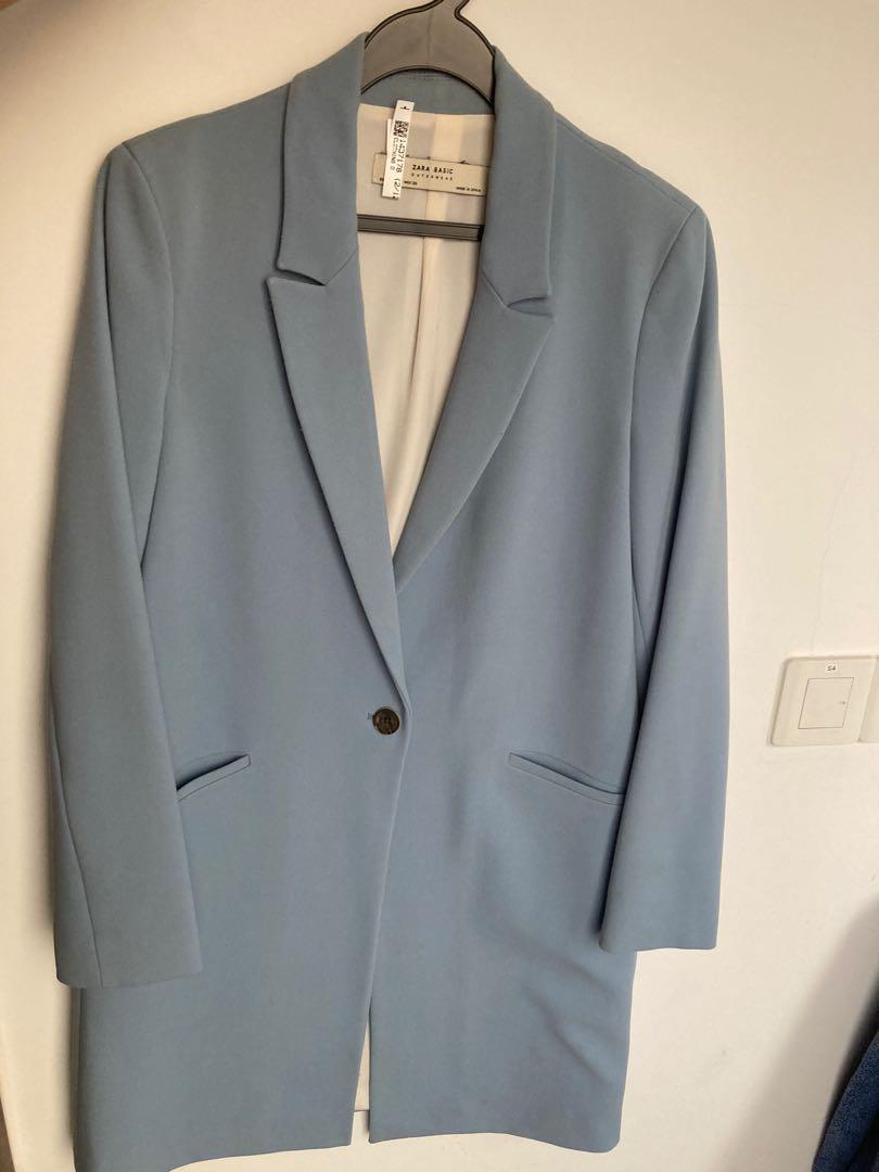 Powder blue coat zara clearance