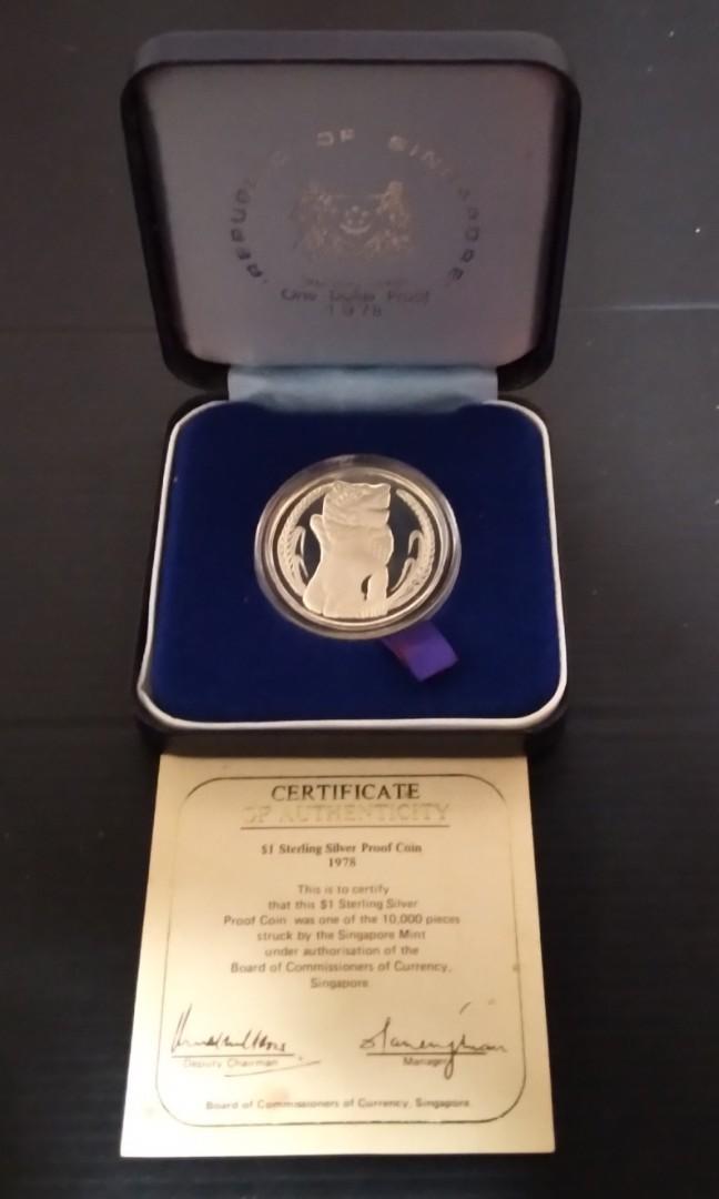1978 singapore $1 merlion silver proof coin, Hobbies & Toys ...