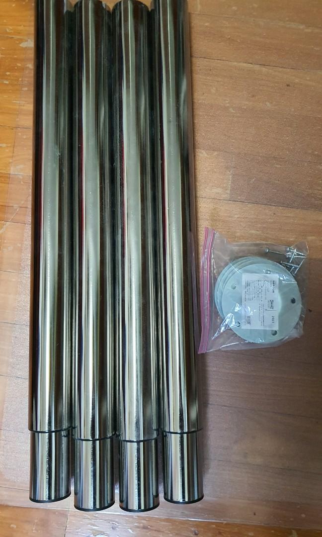4x IKEA GERTON Chrome Plated legs, Furniture & Home Living, Furniture