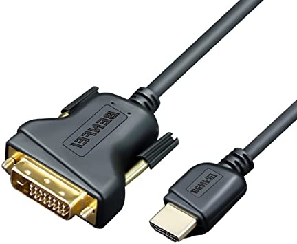 VeLLBox 5Ft HDMI A-Type Male to DVI 24+1 Male Cable Gold Plated High Speed Bi-directional HDMI to DVI Cable Grey 1.5m/5ft