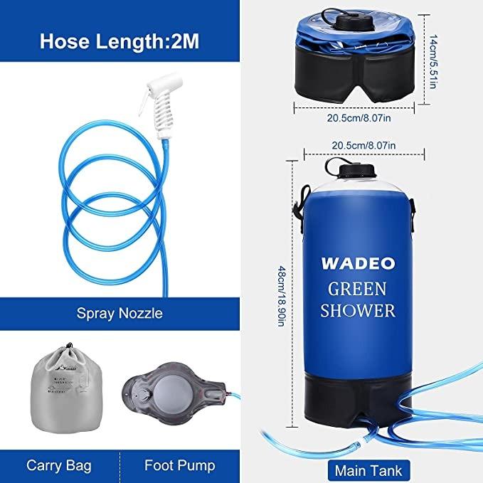 WADEO Portable Shower For Camping, 6000mAh Rechargeable