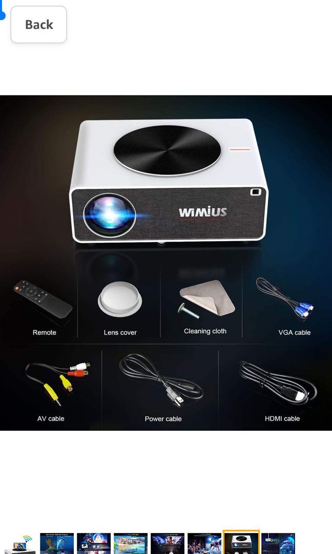  5G Wifi Projector, WiMiUS New K3 Video Projector 10000:1  Contrast Support 300'' Screen 4K Compatible with USB HDMI VGA AV for PC PS4  Fire TV Stick Smartphones : Electronics